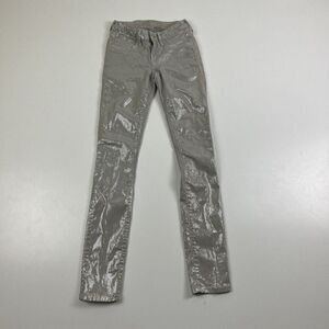 Women's Robin's Jean Silver Grey "Jane" Skinny Jeans Size 24 Embellished